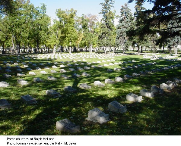Overview shot of cemetery