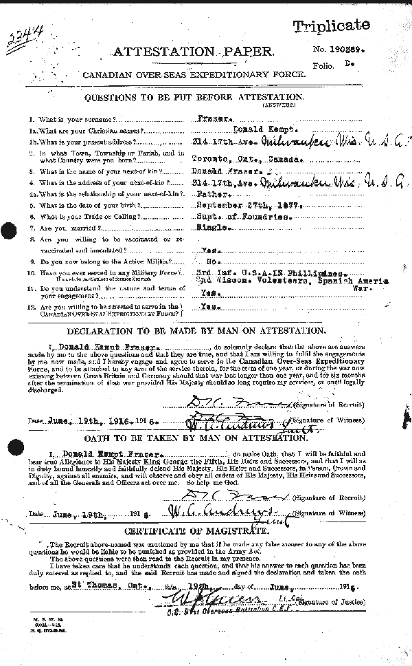 Attestation Paper (page 1)
