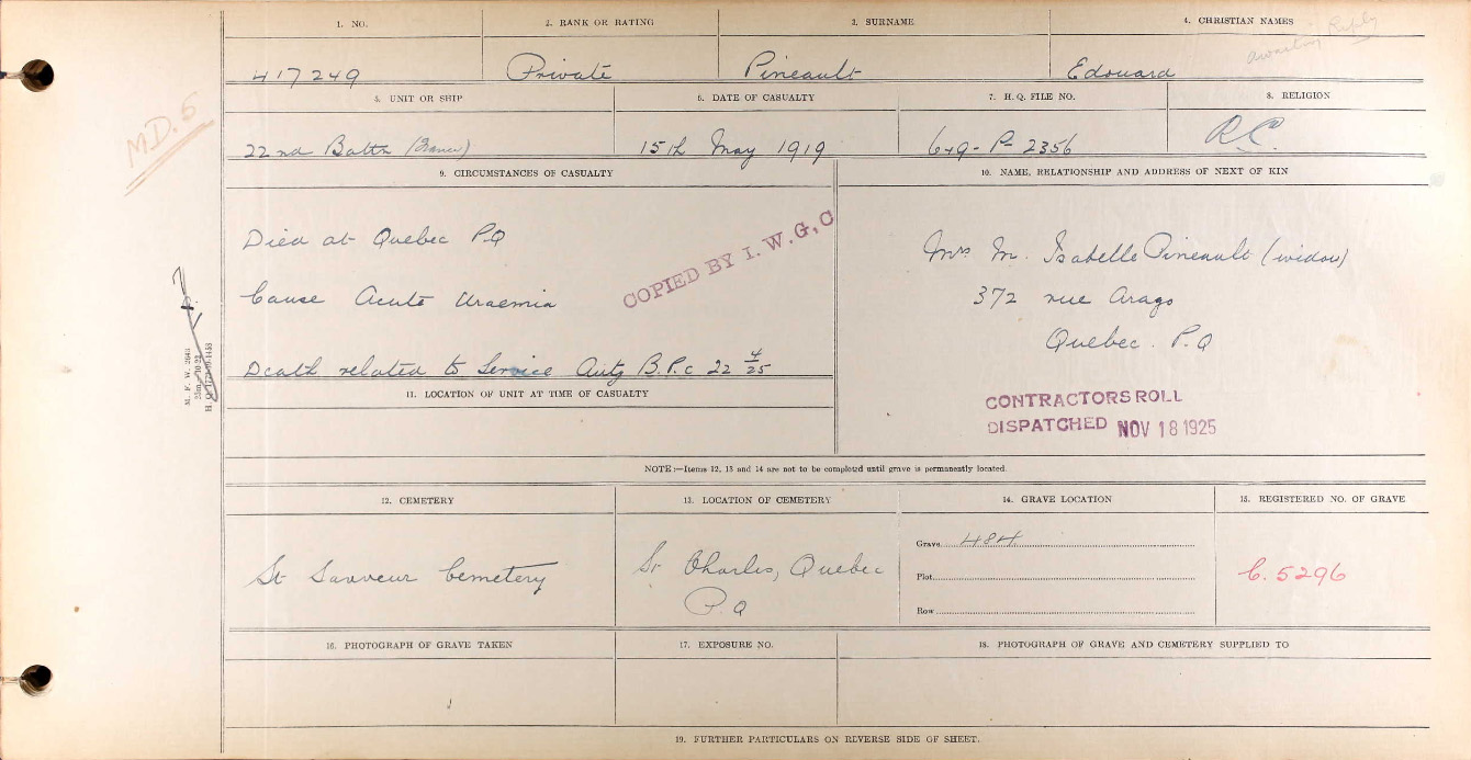 Circumstances of death registers