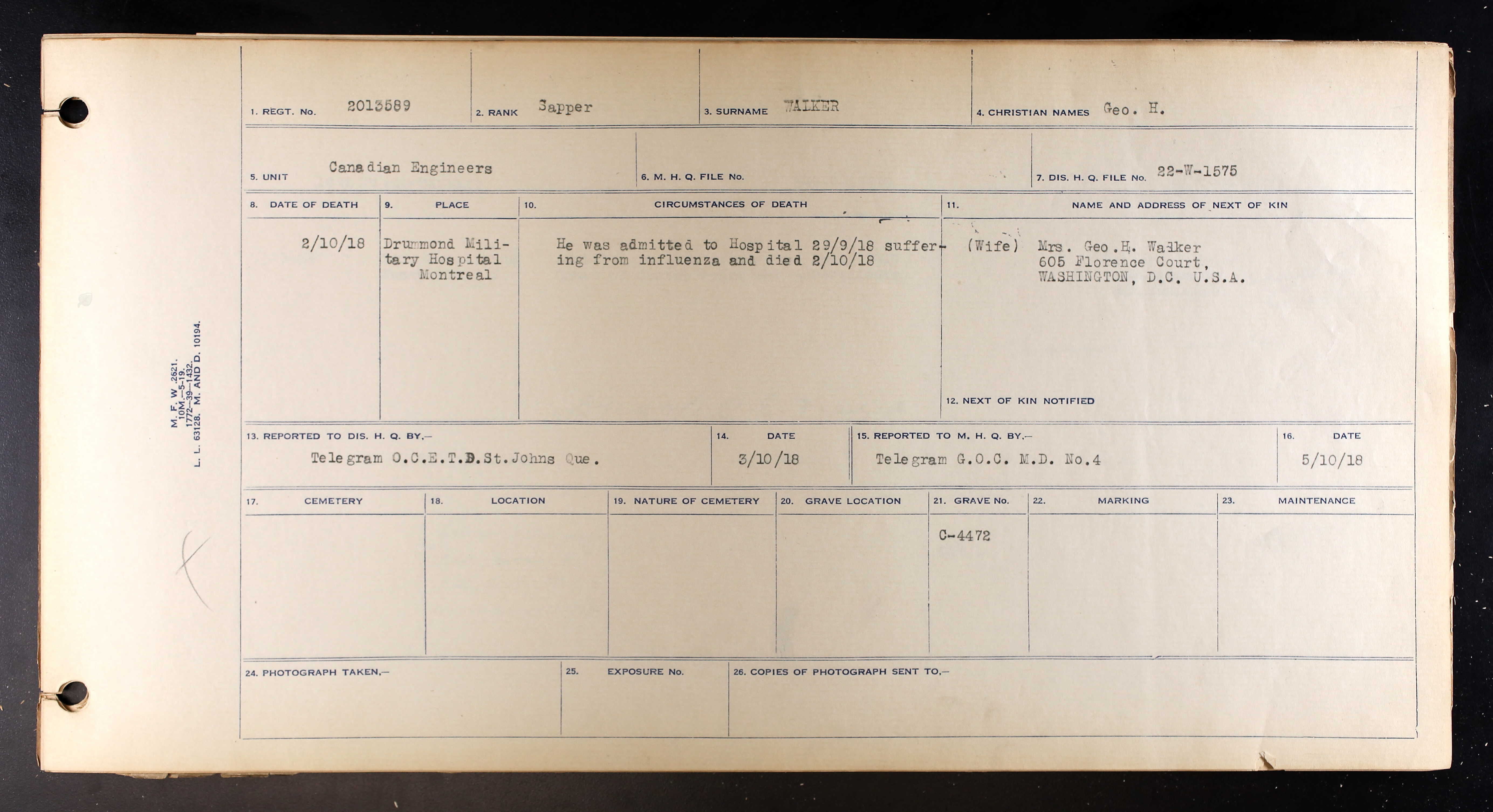 Circumstances of death registers