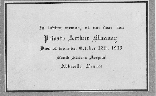 Memorial card