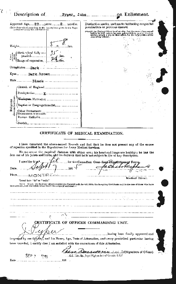 Attestation Papers (Reverse)