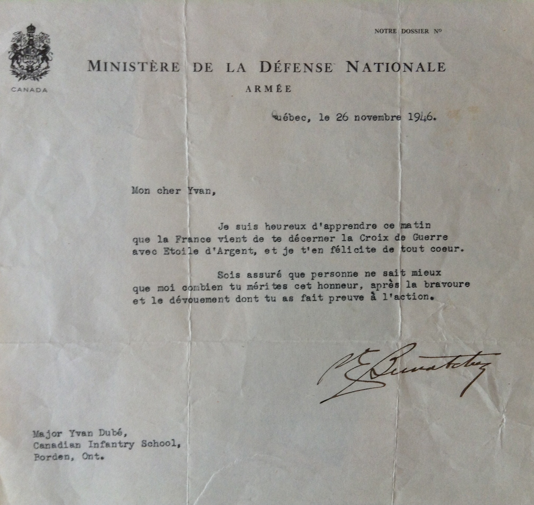 Letter (November 26, 1946)