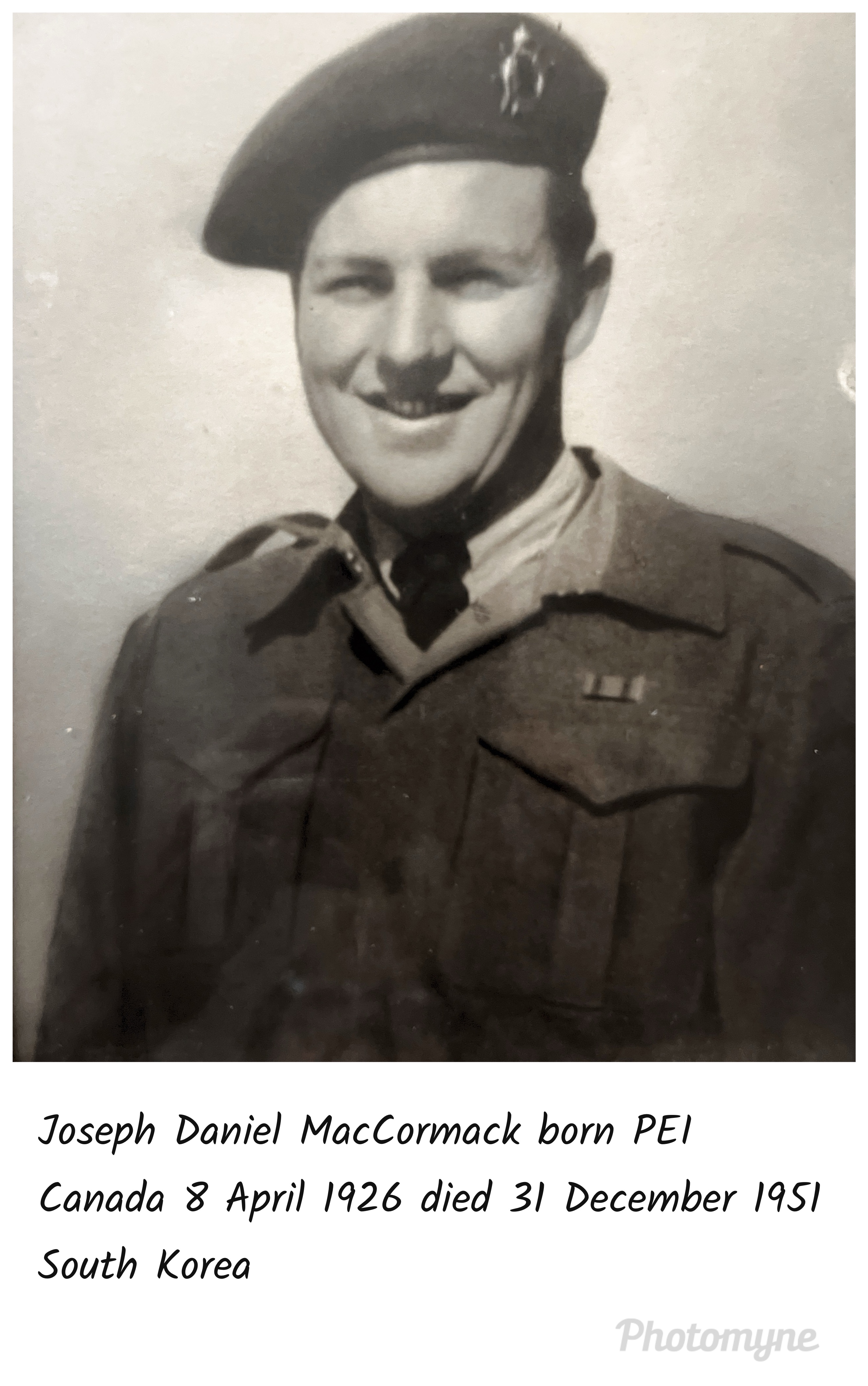 Photo of Joseph Daniel MacCormack