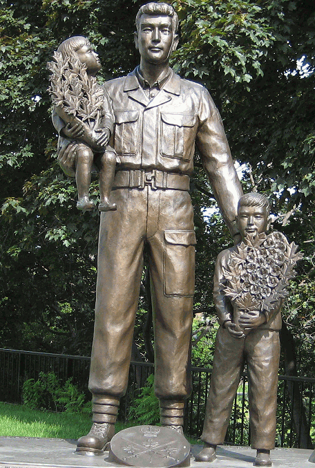 Close up of Korean War Memorial