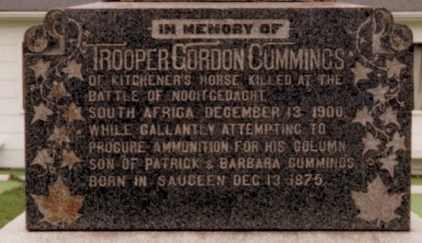 Memorial for Gordon Cummings