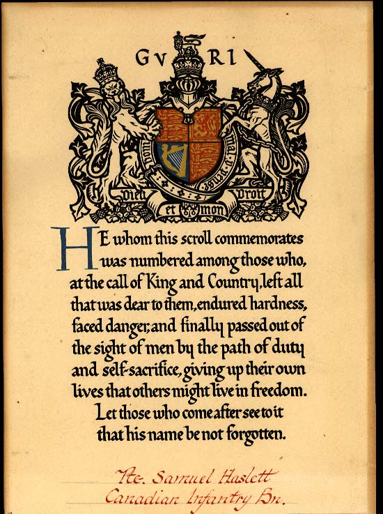 Commemorative scroll