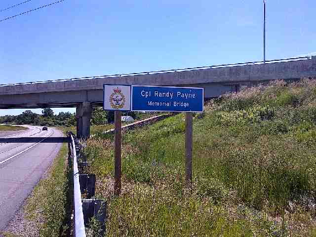 This bridge was dedicated in honour of Cpl Payne.