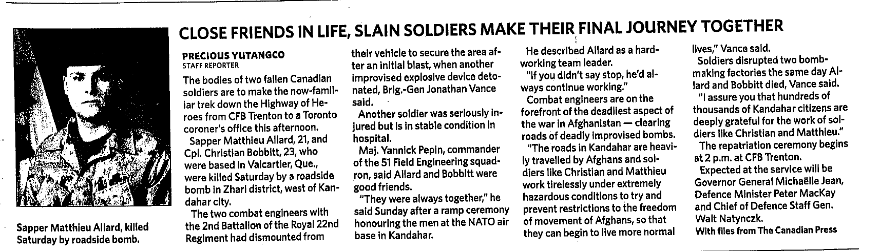 Newspaper clipping