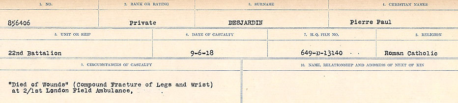 Circumstances of death registers