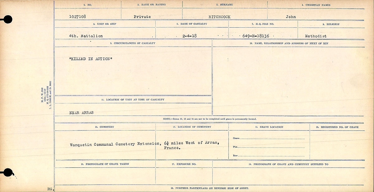 Circumstances of death registers