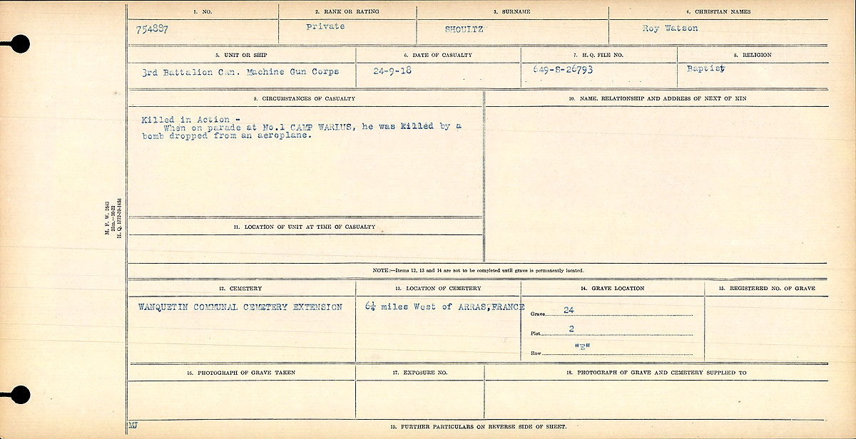 Circumstances of death registers