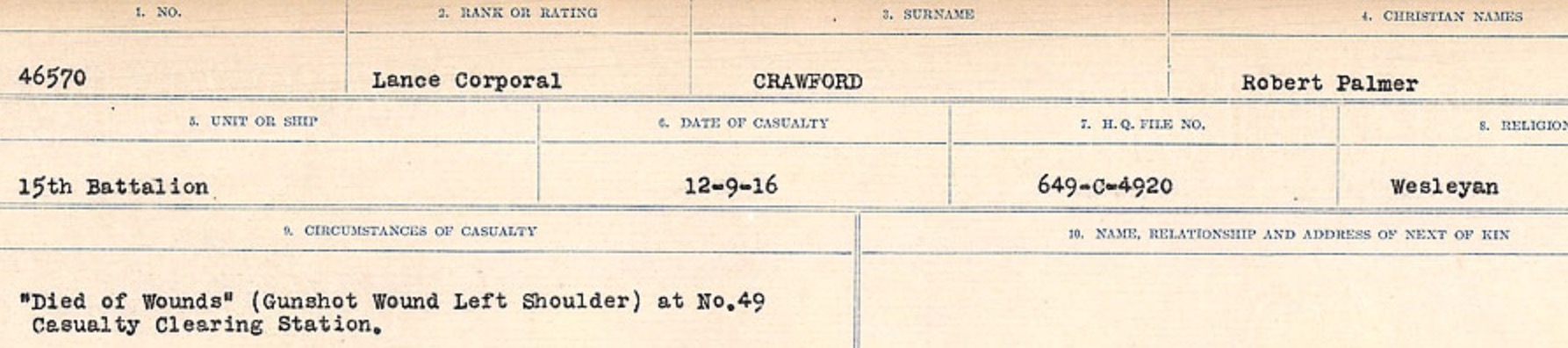 Circumstances of death registers