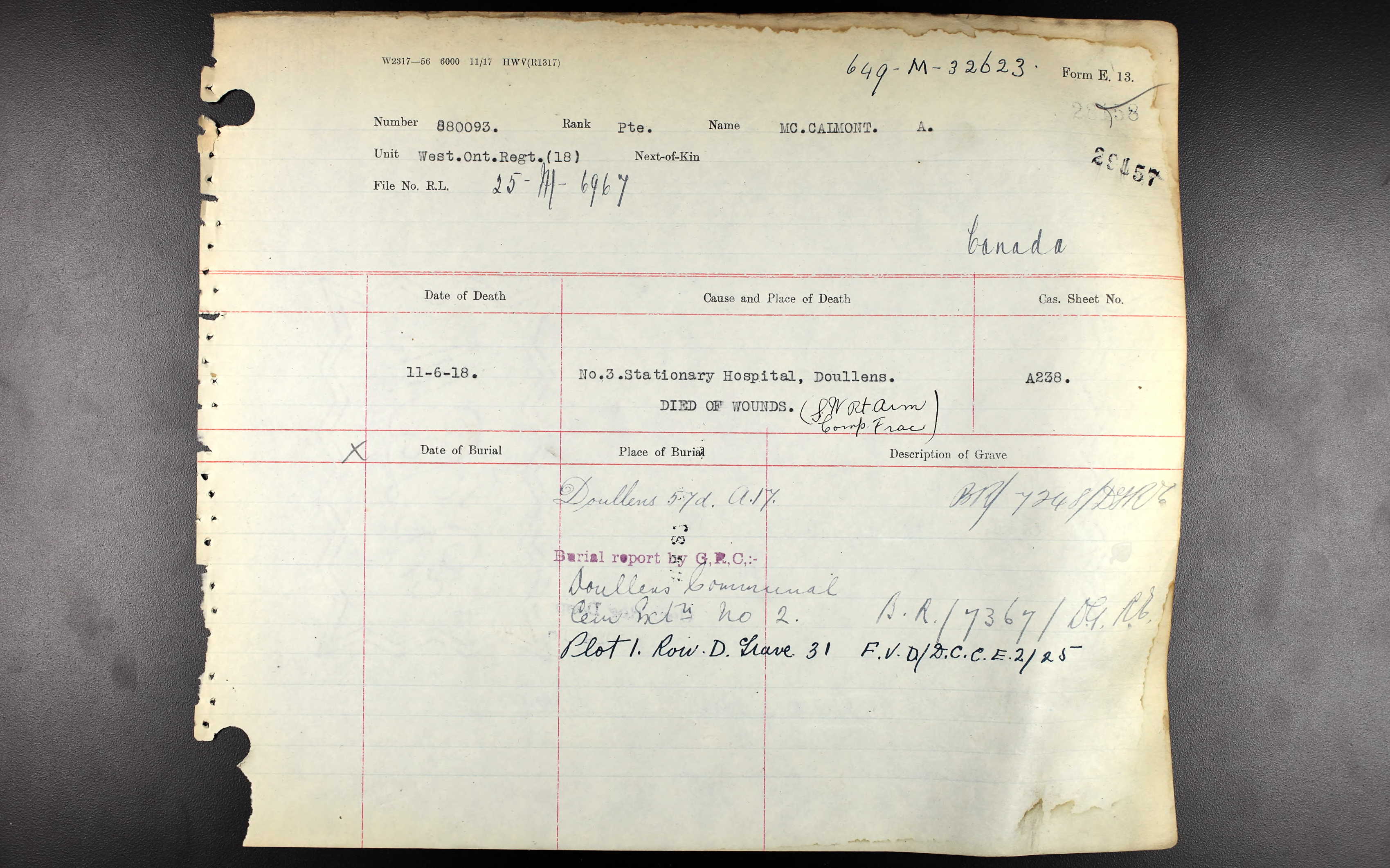 Circumstances of death registers