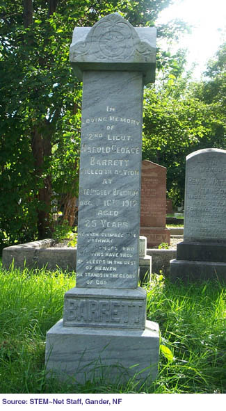 Gravestone of H. G. Barrett