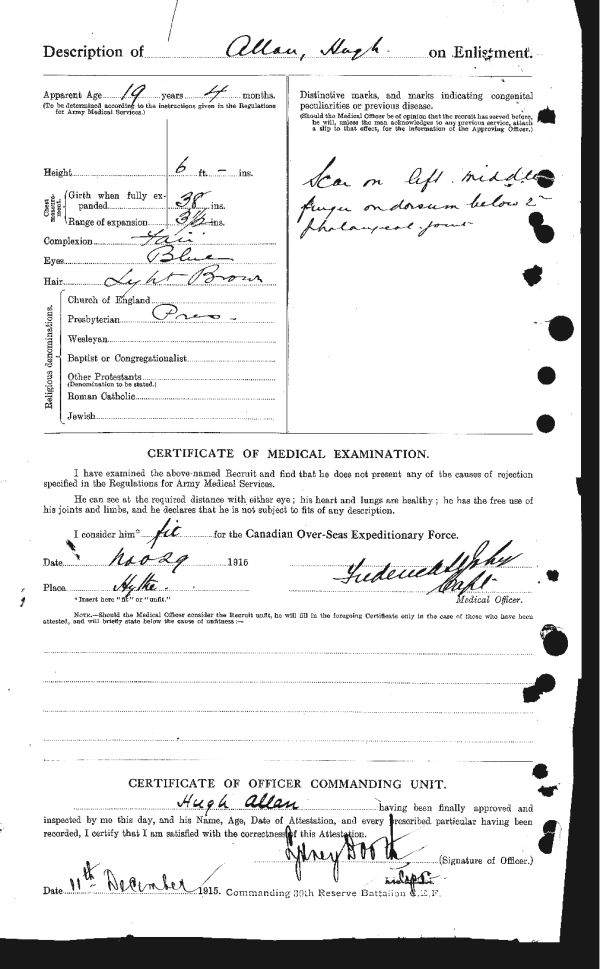 Attestation papers - Reverse