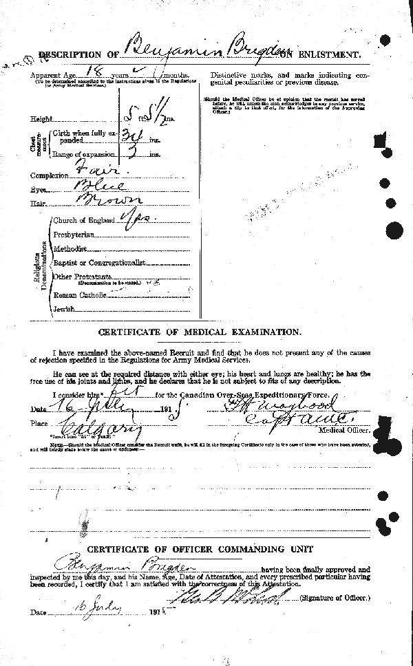 Attestation Papers (Reverse)