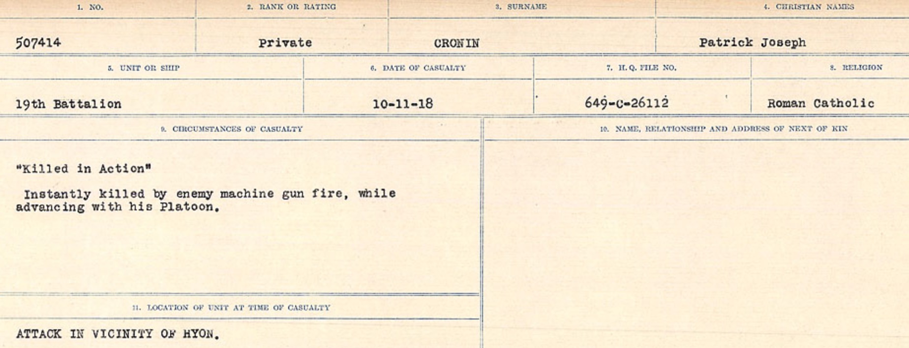Circumstances of death registers