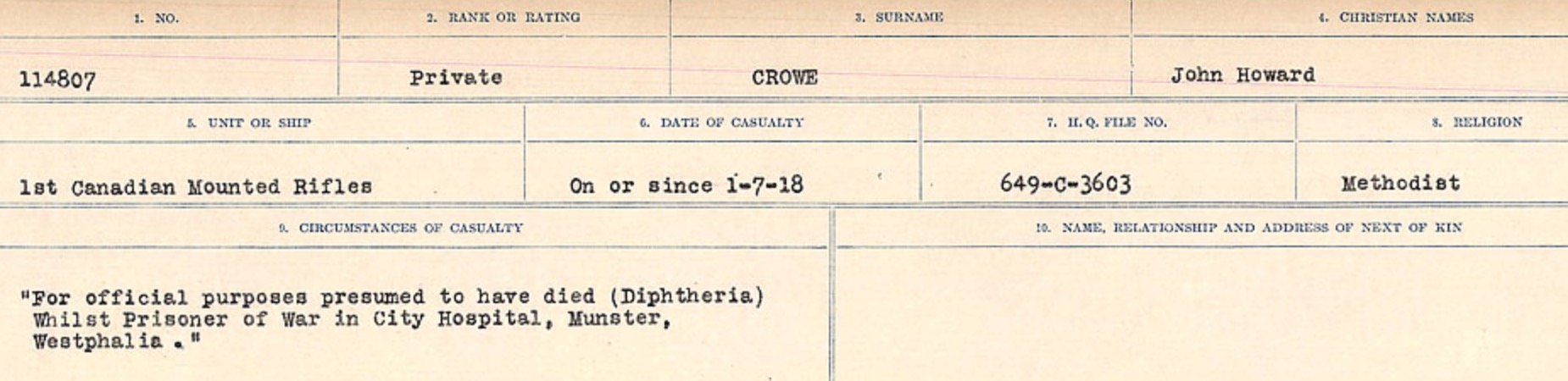 Circumstances of death registers
