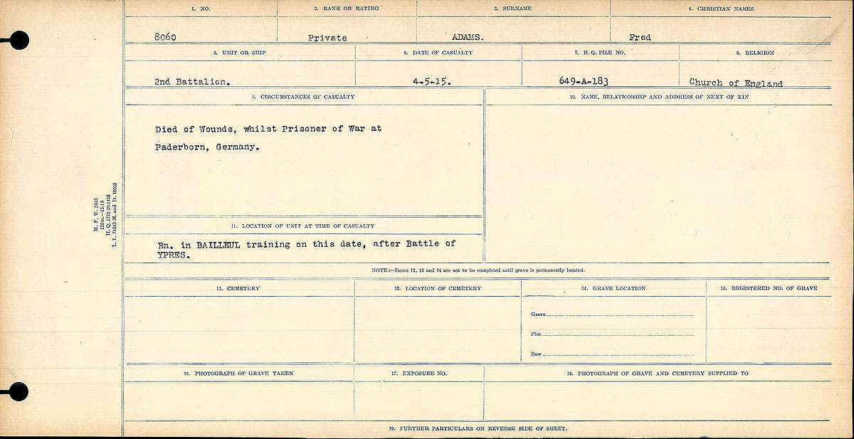 Circumstances of death registers