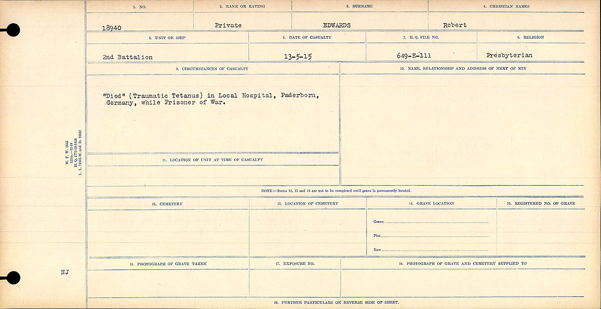 Circumstances of death registers