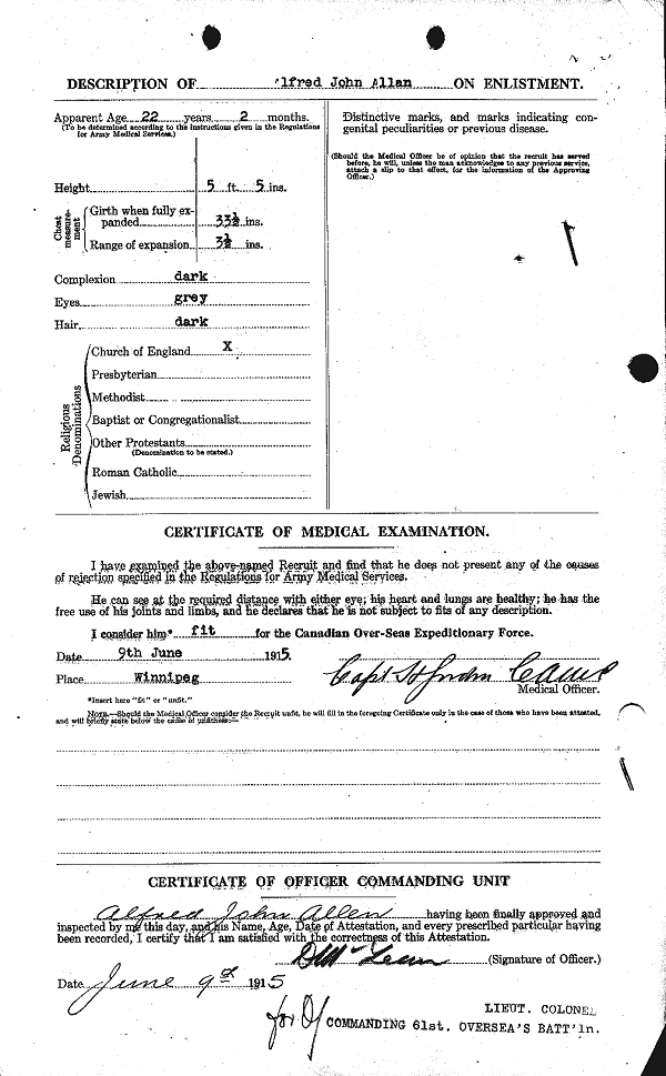 Attestation Paper ( back)