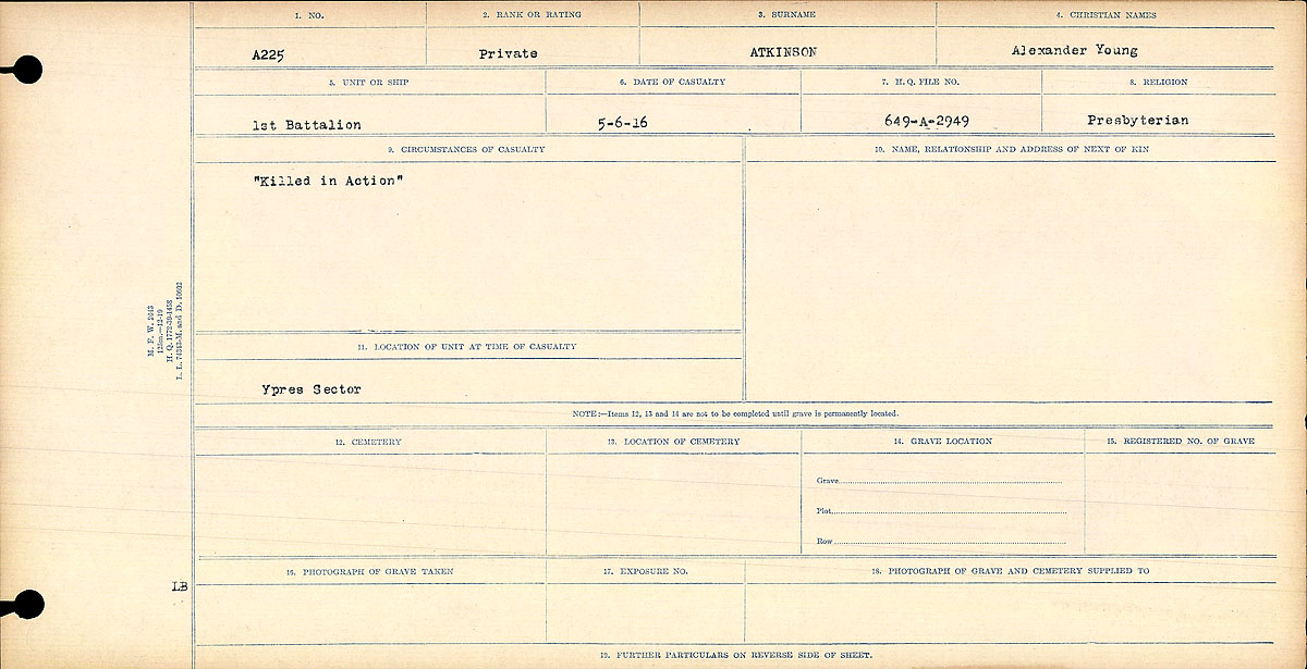 Circumstances of death registers