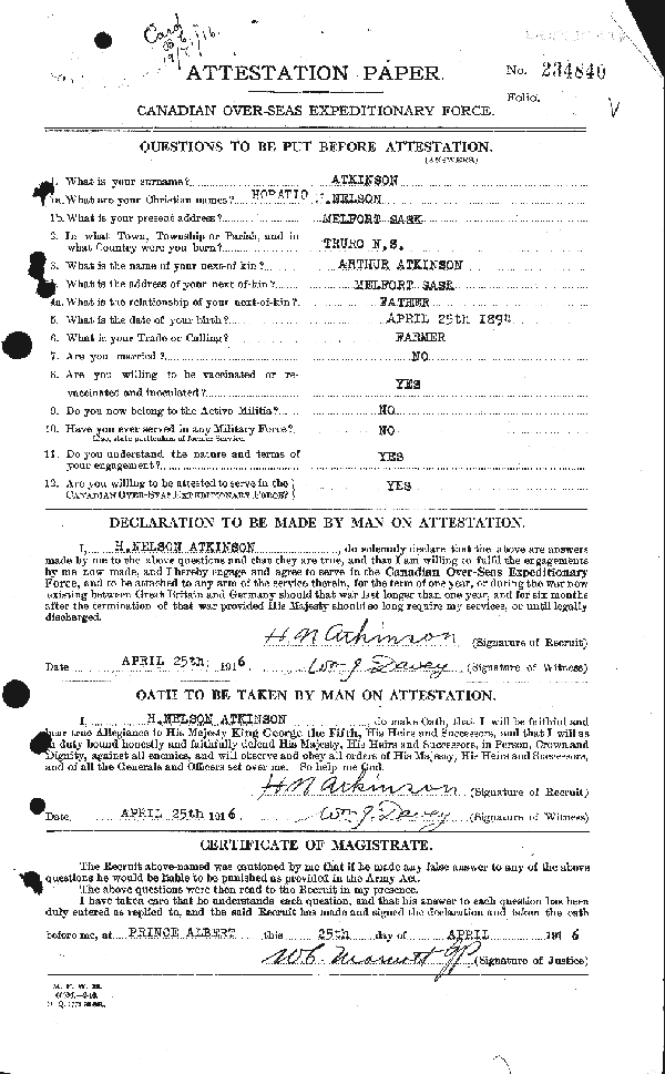 Attestation Paper (page 1)
