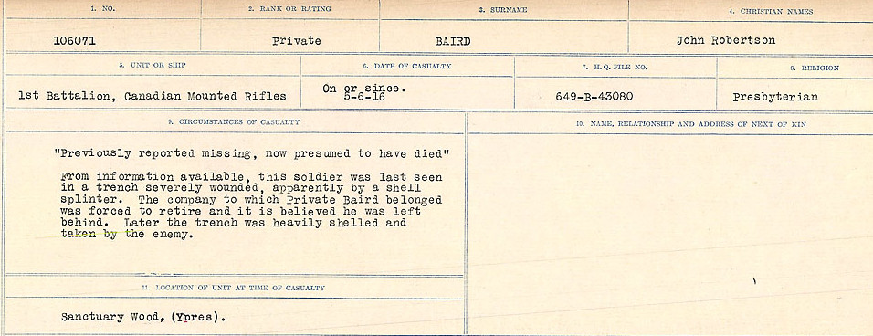 Circumstances of Death