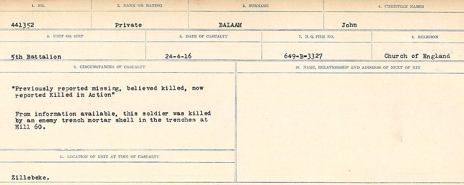 Circumstances of Death Registers