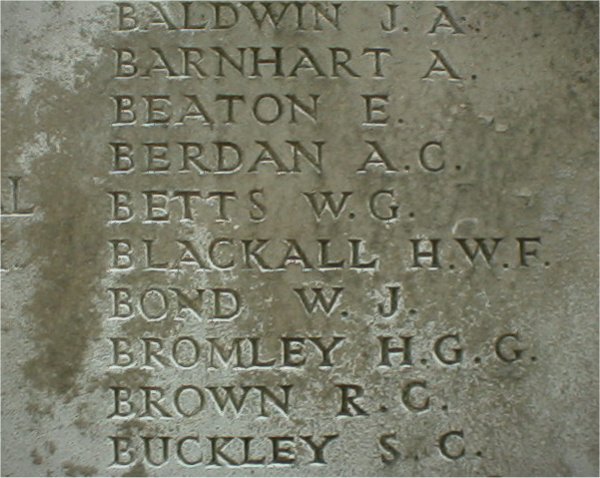 Menin Gate (Ypres) Memorial, Panel