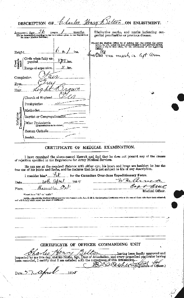 Attestation Papers (Reverse)