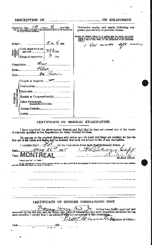 Attestation Papers (Reverse)