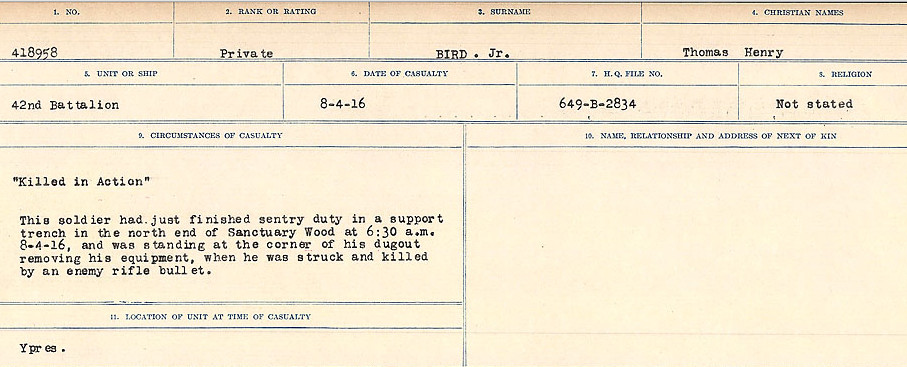 Circumstances of Death Registers