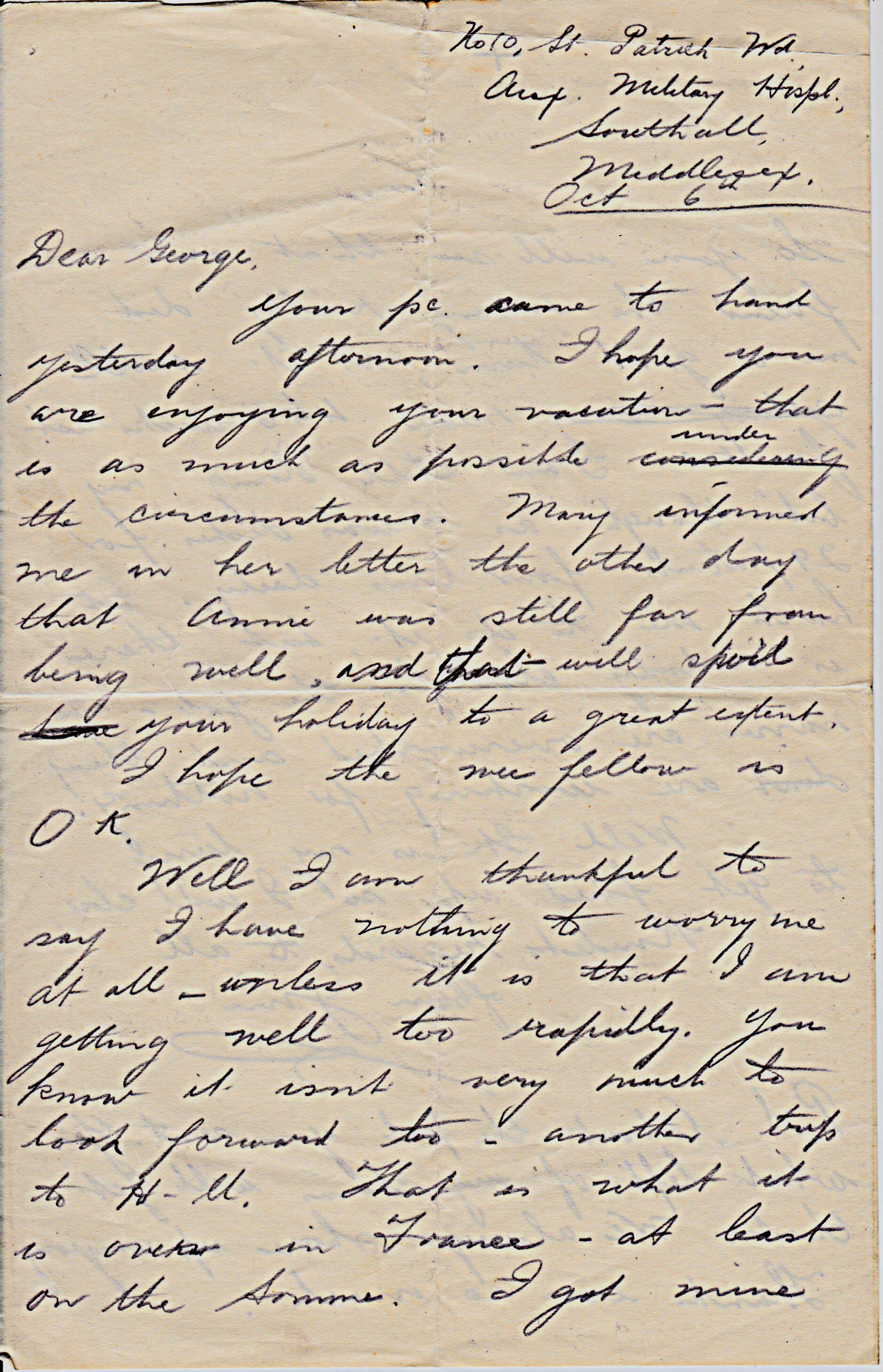 Letter (October 6, 1916)