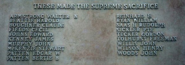 Detail of St George Ontario Memorial Tablet