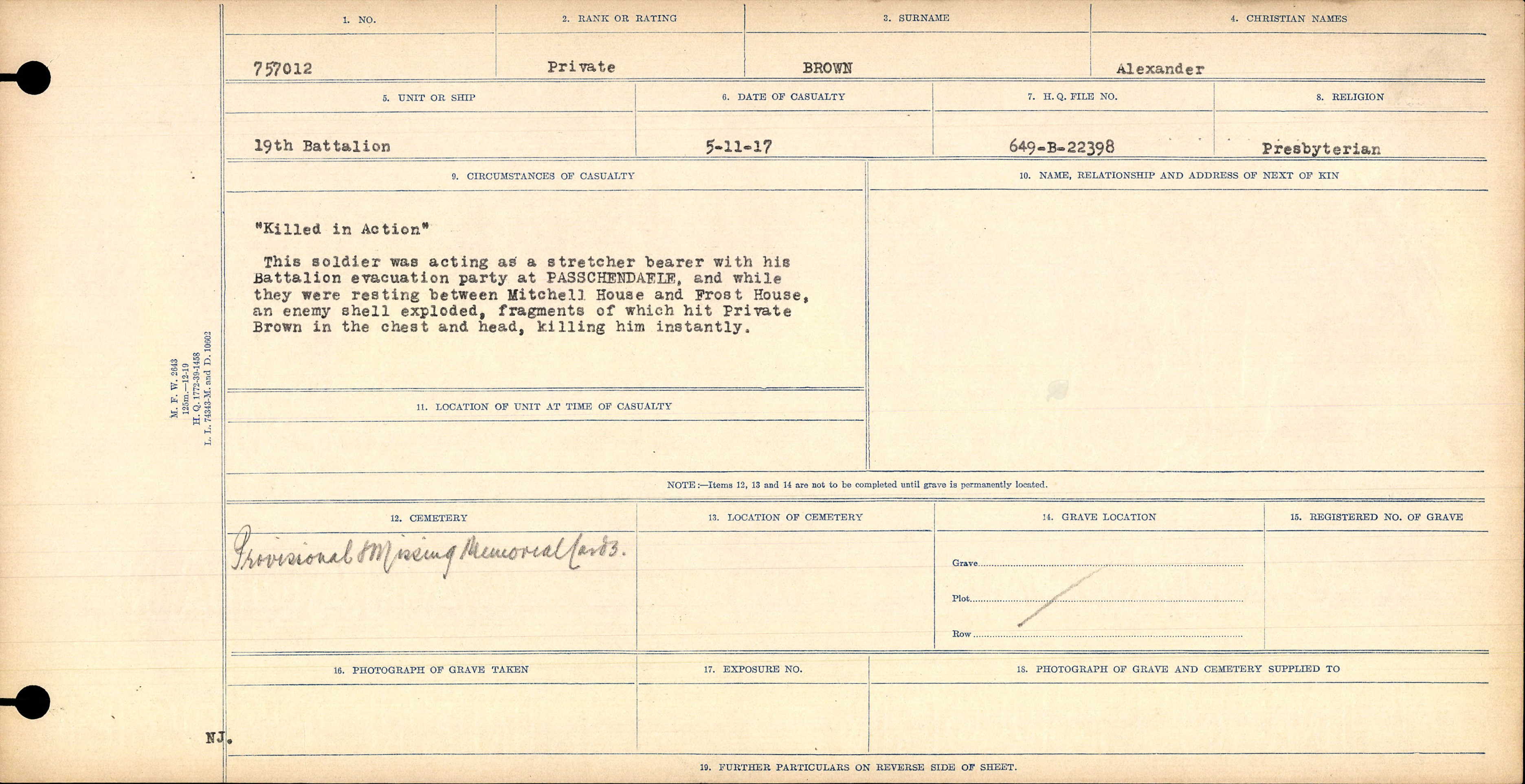 Circumstances of Death Registers