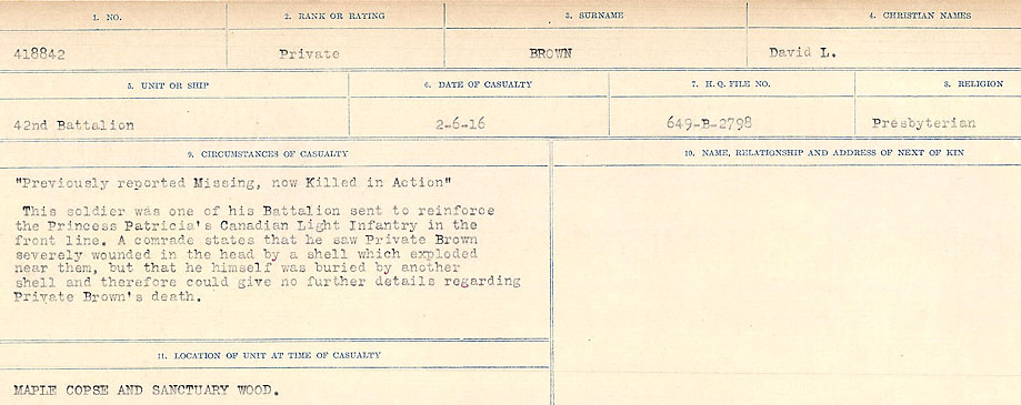 Circumstances of Death Registers