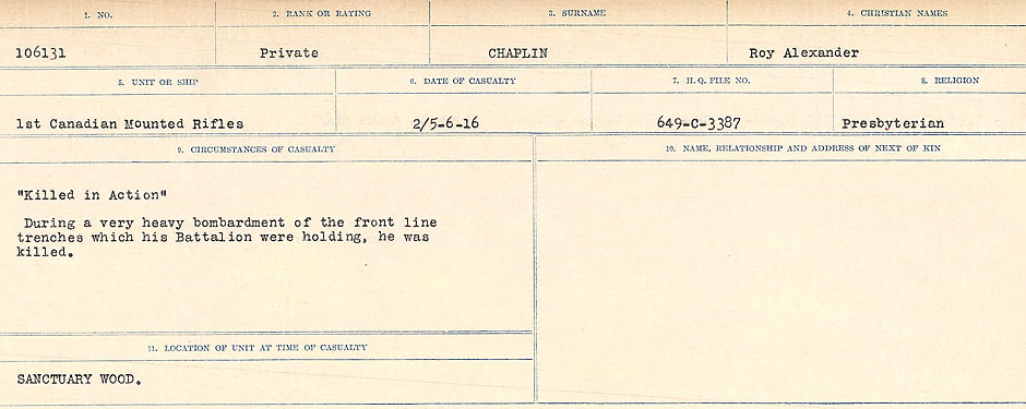 Circumstances of Death Registers