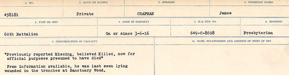 Circumstances of Death Registers