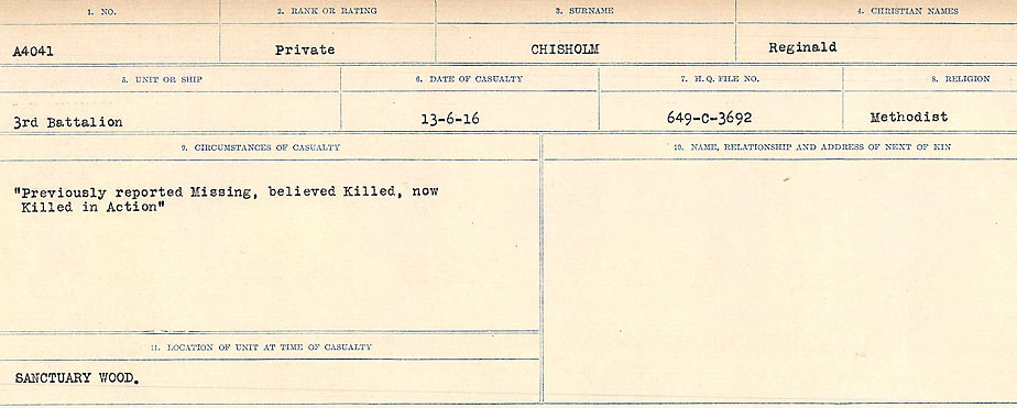 Circumstances of Death Registers