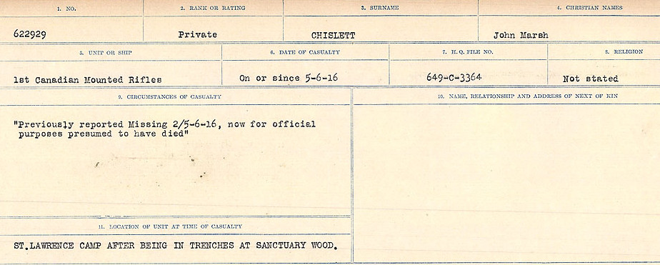 Circumstances of Death Registers