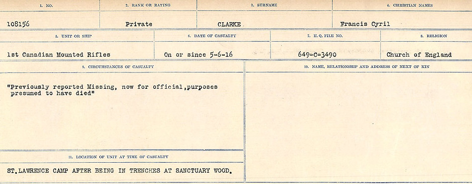 Circumstances of Death Registers