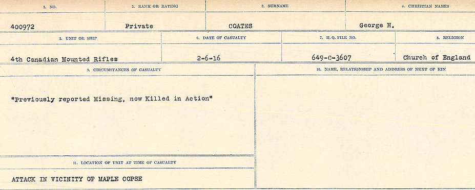 Circumstances of Death Registers