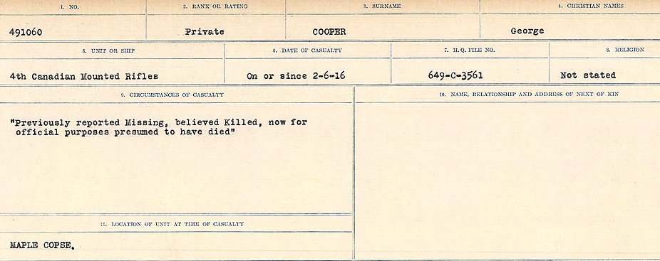 Circumstances of Death Registers