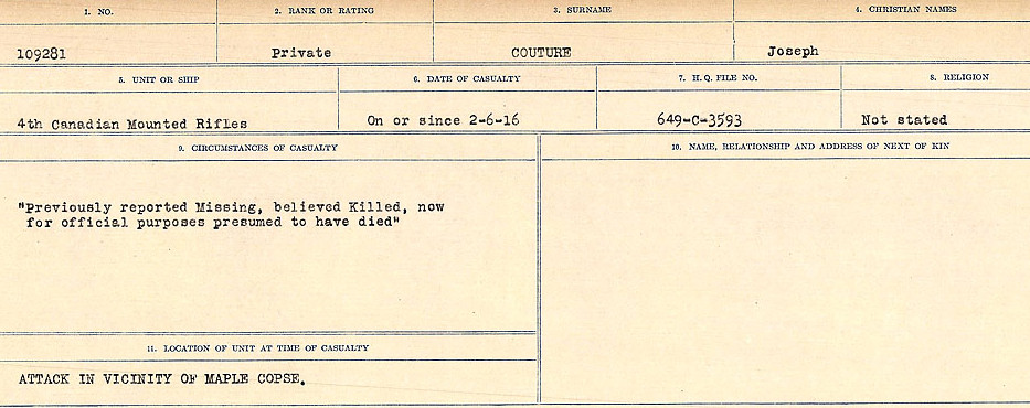 Circumstances of Death Registry