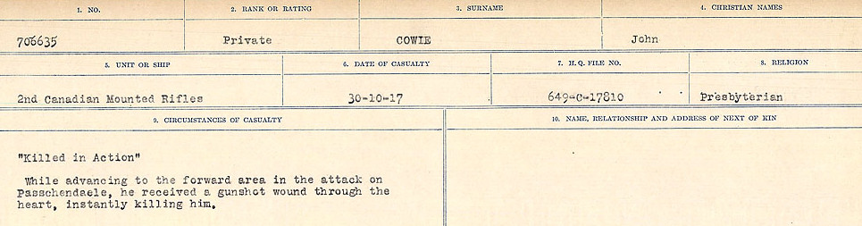 Circumstances of Death Registers