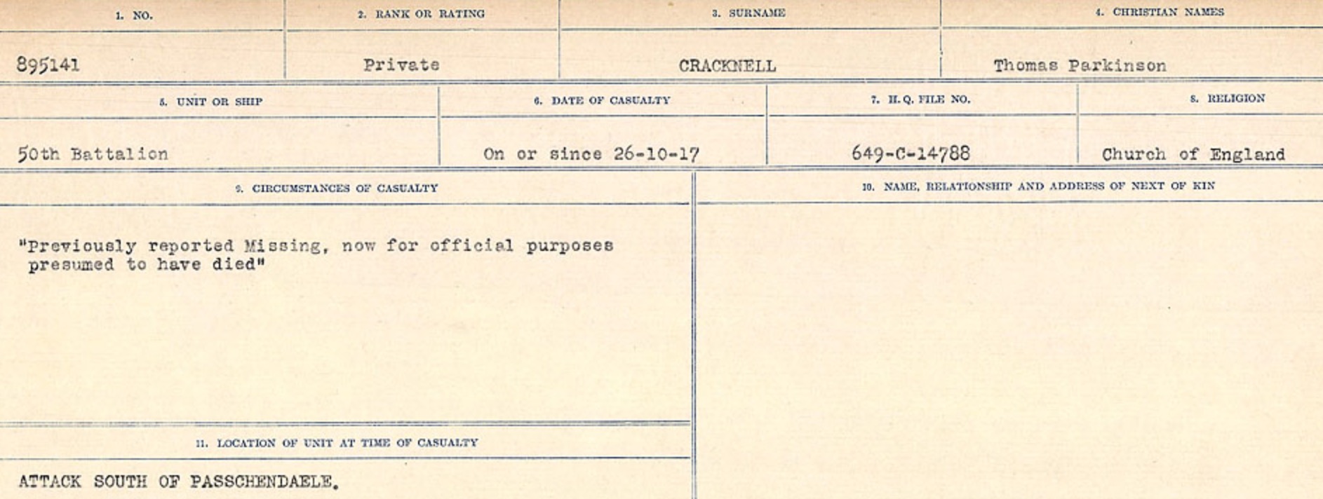 Circumstances of Death Registers