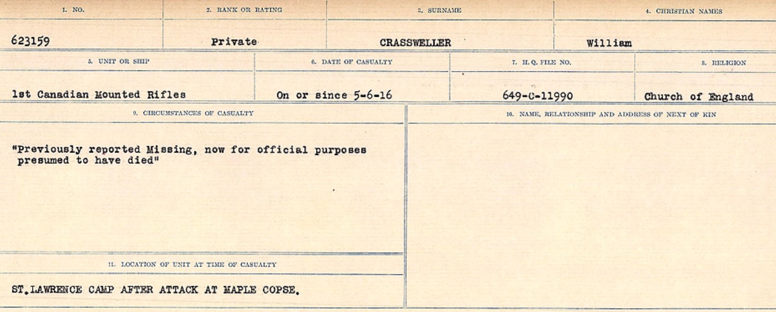 Circumstances of death registers