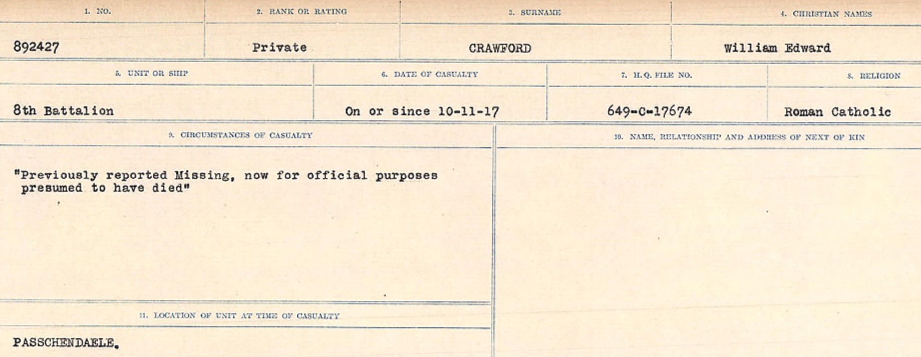Circumstances of death registers